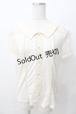 画像1: axes femme / レース使いブラウス風プルオーバー M 生成り Y-25-08-15-057-AX-TO-SZ-ZI