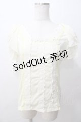 axes femme / 袖リボン蝶レース付プルオーバー M イエロー Y-25-08-15-058-AX-TO-SZ-ZY