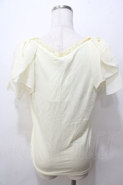 画像2: axes femme / 袖リボン蝶レース付プルオーバー M イエロー Y-25-08-15-058-AX-TO-SZ-ZY