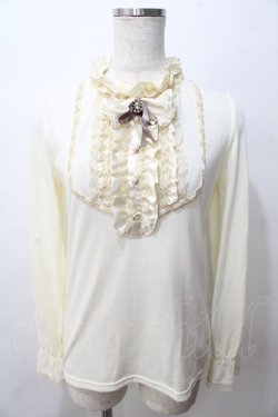 画像1: axes femme / サテンフリルトップス M 生成り Y-25-08-15-059-AX-TO-SZ-ZY