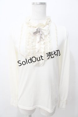 画像1: axes femme / サテンフリルトップス M 生成り Y-25-08-15-059-AX-TO-SZ-ZI