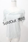 axes femme / レース袖プルオーバー M サックス Y-25-08-15-062-AX-TO-SZ-ZY