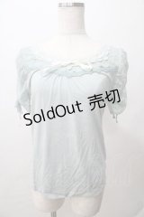 axes femme / レース袖プルオーバー M サックス Y-25-08-15-062-AX-TO-SZ-ZY