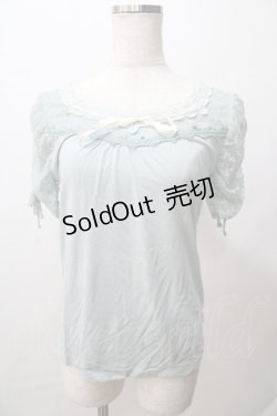 画像1: axes femme / レース袖プルオーバー M サックス Y-25-08-15-062-AX-TO-SZ-ZY
