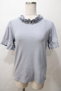 axes femme / 吸水速乾フリルビジュープルオーバー F グレー Y-25-08-15-063-AX-TO-SZ-ZY