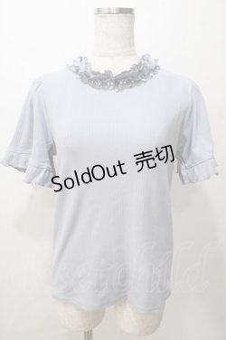 画像1: axes femme / 吸水速乾フリルビジュープルオーバー F グレー Y-25-08-15-063-AX-TO-SZ-ZI