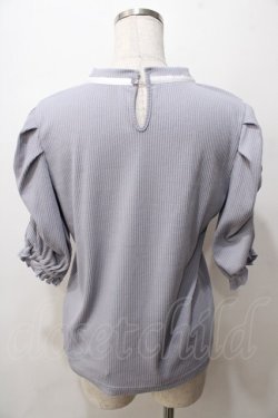 画像2: axes femme / リボン付リブトップス  サックス Y-25-08-15-064-AX-TO-SZ-ZY