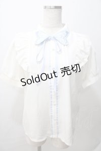 axes femme POETIQUE / バタフライ刺繍襟半袖ブラウス  生成り Y-25-08-15-065-AX-BL-SZ-ZY
