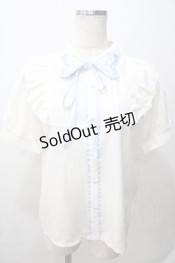 画像1: axes femme POETIQUE / バタフライ刺繍襟半袖ブラウス  生成り Y-25-08-15-065-AX-BL-SZ-ZY