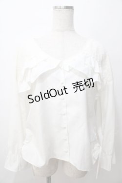 画像1: axes femme POETIQUE / フリルデザインシャツ M 白 Y-25-08-15-066-AX-BL-SZ-ZH