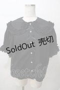axes femme kawaii / 半袖丸襟コットンブラウス M 黒 Y-25-08-15-068-AX-BL-SZ-ZY