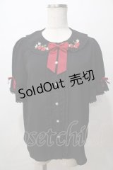 axes femme kawaii / ベリーズピクニック 半袖ブラウス M 黒 Y-25-08-15-069-AX-BL-SZ-ZY