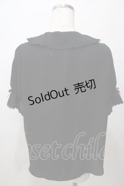 画像2: axes femme kawaii / ベリーズピクニック 半袖ブラウス M 黒 Y-25-08-15-069-AX-BL-SZ-ZY