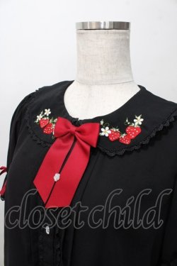 画像3: axes femme kawaii / ベリーズピクニック 半袖ブラウス M 黒 Y-25-08-15-069-AX-BL-SZ-ZY