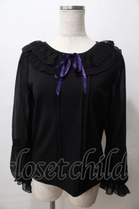 axes femme POETIQUE / パンジー刺繍カットPO M 黒 Y-25-08-15-070-AX-TO-SZ-ZY