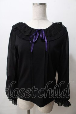 画像1: axes femme POETIQUE / パンジー刺繍カットPO M 黒 Y-25-08-15-070-AX-TO-SZ-ZY