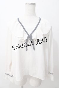 Fi.n.t / パイピングリボンラッフルカラーブラウス  アイボリー Y-25-08-15-074-CA-BL-SZ-ZY