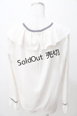画像2: Fi.n.t / パイピングリボンラッフルカラーブラウス  アイボリー Y-25-08-15-074-CA-BL-SZ-ZY
