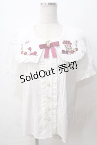 Amavel / Fruits Berry Jam半袖ブラウス F ボルドー Y-25-08-15-077-CA-BL-SZ-ZY