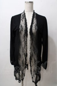 axes femme / レーシートッパーカーディガン M 黒 Y-25-08-15-082-AX-TO-SZ-ZY