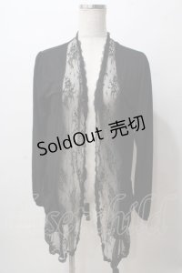 axes femme / レーシートッパーカーディガン M 黒 Y-25-08-15-082-AX-TO-SZ-ZY
