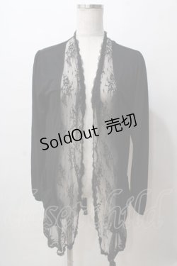 画像1: axes femme / レーシートッパーカーディガン M 黒 Y-25-08-15-082-AX-TO-SZ-ZY