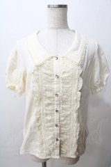 axes femme / レース配色シャドーストライプブラウス L 生成り Y-25-08-15-084-AX-BL-SZ-ZY