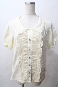 axes femme / レース配色シャドーストライプブラウス L 生成り Y-25-08-15-084-AX-BL-SZ-ZY