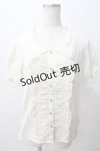 axes femme / レース配色シャドーストライプブラウス L 生成り Y-25-08-15-084-AX-BL-SZ-ZI