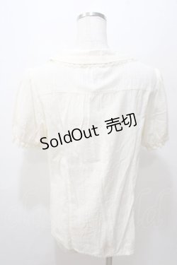 画像2: axes femme / レース配色シャドーストライプブラウス L 生成り Y-25-08-15-084-AX-BL-SZ-ZI