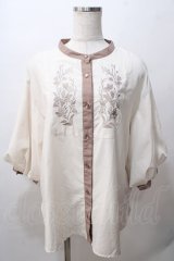 axes femme / 花刺繍ボリューム袖ブラウス M 生成り Y-25-08-15-085-AX-BL-SZ-ZY