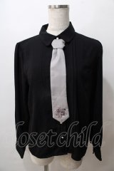 axes femme / ネクタイ付ブラウス M 黒 Y-25-08-15-086-AX-BL-SZ-ZY