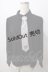 axes femme / ネクタイ付ブラウス M 黒 Y-25-08-15-086-AX-BL-SZ-ZY