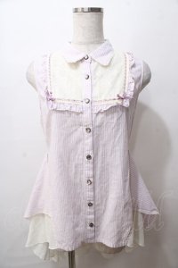 axes femme POETIQUE / ブロッキングストライプチュニ M ラベンダー Y-25-08-15-095-AX-OP-SZ-ZY