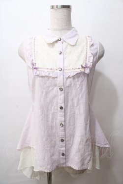 画像1: axes femme POETIQUE / ブロッキングストライプチュニ M ラベンダー Y-25-08-15-095-AX-OP-SZ-ZY