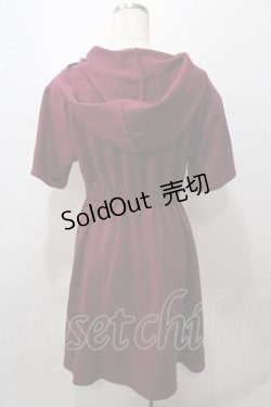 画像2: axes femme / カットアウトパーカーワンピース  ワイン Y-25-08-15-096-AX-OP-SZ-ZI