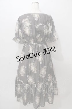 画像2: axes femme / ミルフィーユローズ柄ワンピース M 茶 Y-25-08-15-098-AX-OP-SZ-ZI