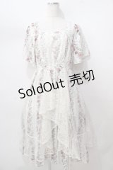 axes femme / 薔薇柄ラッフルチュールワンピース F 生成り Y-25-08-15-099-AX-OP-SZ-ZY