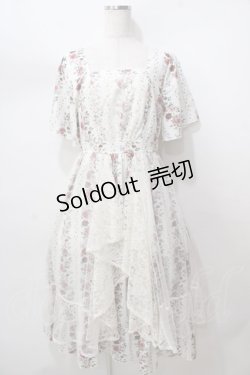 画像1: axes femme / 薔薇柄ラッフルチュールワンピース F 生成り Y-25-08-15-099-AX-OP-SZ-ZY