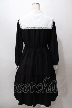 画像2: axes femme POETIQUE / 刺繍襟付きシスターワンピース  黒 Y-25-08-15-101-AX-OP-SZ-ZY