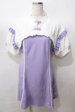 画像1: axes femme POETIQUE / チャイナ釦カットソーワンピース  ラベンダー Y-25-08-15-103-AX-OP-SZ-ZY