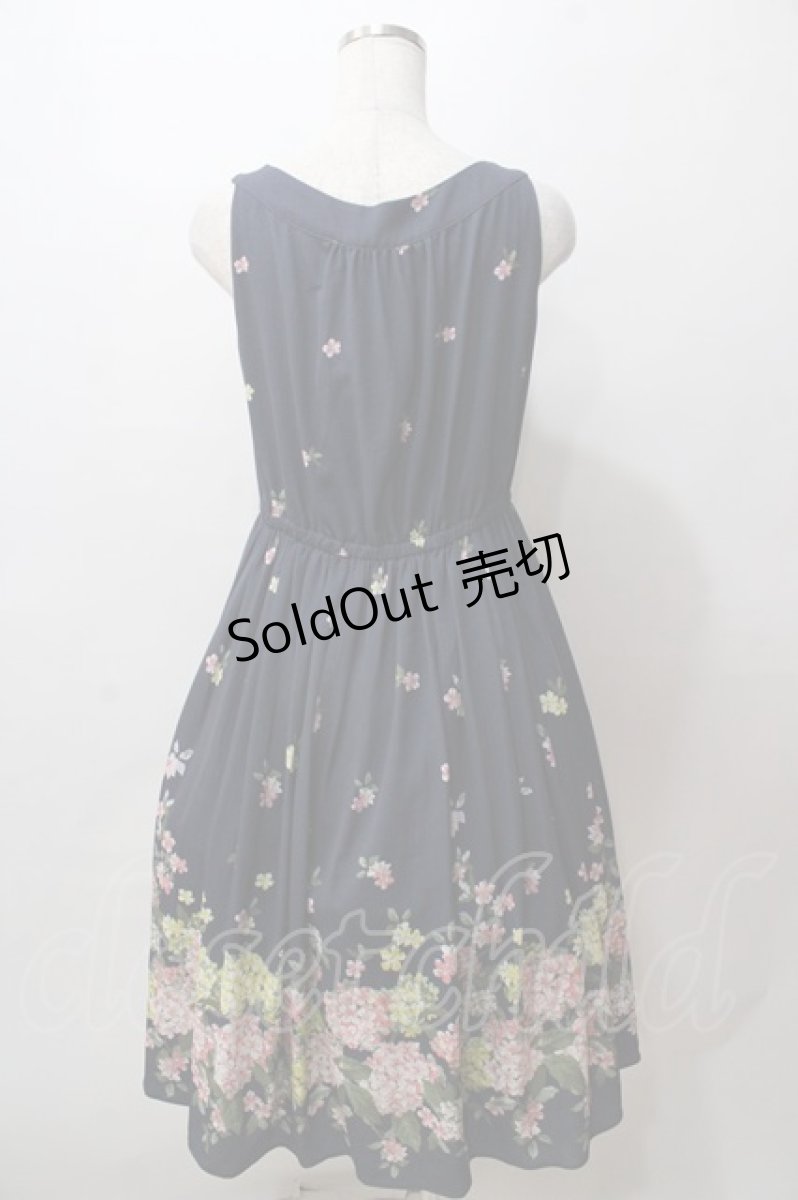 画像2: axes femme / あじさい柄ワンピース M 紺 Y-25-08-15-109-AX-OP-SZ-ZT505 (2)
