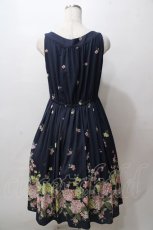 画像2: axes femme / あじさい柄ワンピース M 紺 Y-25-08-15-109-AX-OP-SZ-ZT505 (2)