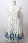 axes femme / あじさい柄ワンピース M キナリ Y-25-08-15-110-AX-OP-SZ-ZY