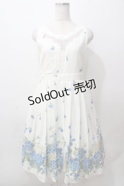 画像1: axes femme / あじさい柄ワンピース M キナリ Y-25-08-15-110-AX-OP-SZ-ZY