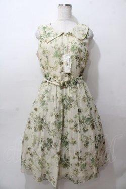 画像1: axes femme / 花柄セーラーワンピース M グリーン Y-25-08-15-112-AX-OP-SZ-ZY