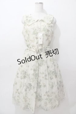 画像1: axes femme / 花柄セーラーワンピース M グリーン Y-25-08-15-112-AX-OP-SZ-ZY