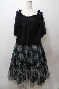 axes femme / 2wayバラ柄キャミワンピース F 黒 Y-25-08-15-113-AX-OP-SZ-ZY