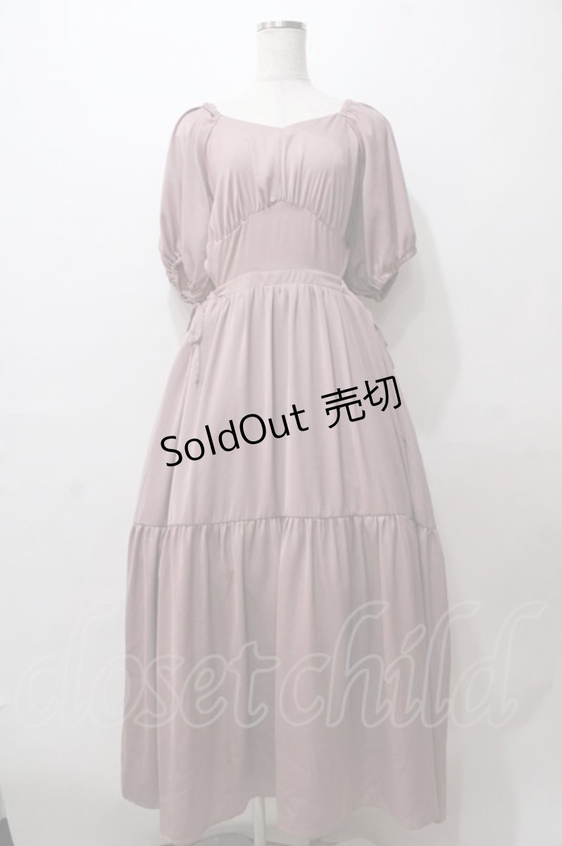 画像1: axes femme POETIQUE / パフ袖ウエストカットワンピース  ピンク Y-25-08-15-116-AX-OP-SZ-ZH (1)