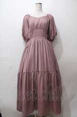画像1: axes femme POETIQUE / パフ袖ウエストカットワンピース  ピンク Y-25-08-15-116-AX-OP-SZ-ZH (1)